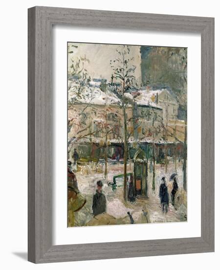 Boulevard De Rocheouart in Snow, 1878-Camille Pissarro-Framed Giclee Print