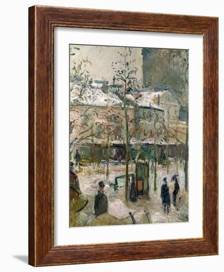 Boulevard De Rocheouart in Snow, 1878-Camille Pissarro-Framed Giclee Print