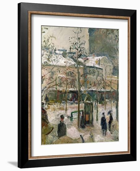 Boulevard De Rocheouart in Snow, 1878-Camille Pissarro-Framed Giclee Print