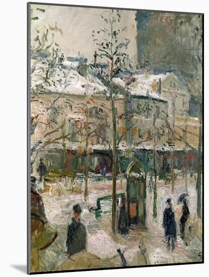 Boulevard De Rocheouart in Snow, 1878-Camille Pissarro-Mounted Giclee Print