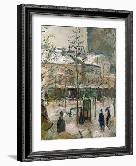 Boulevard De Rocheouart in Snow, 1878-Camille Pissarro-Framed Giclee Print