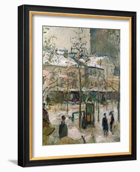 Boulevard De Rocheouart in Snow, 1878-Camille Pissarro-Framed Giclee Print