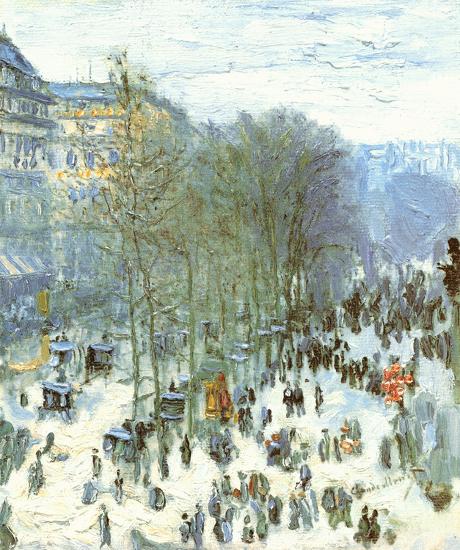 Boulevard des Capucines, c.1873-Claude Monet-Framed Textured Art