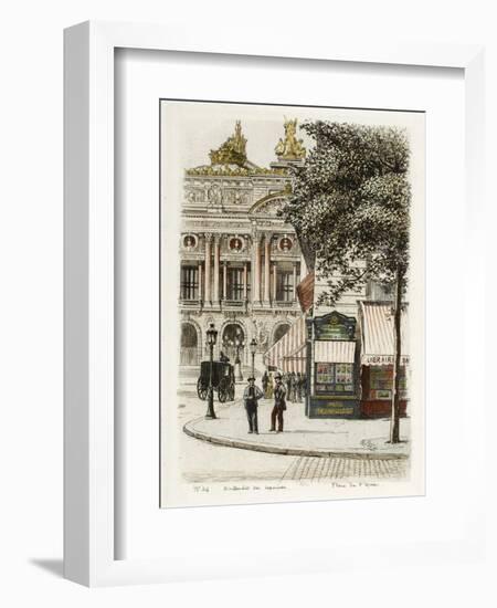 Boulevard des Capucines: Place de L'Opéra-Adolphe Martial-Potémont-Framed Giclee Print