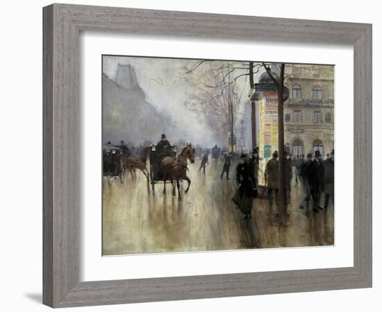 Boulevard Des Italiens in Paris-Jean Béraud-Framed Art Print