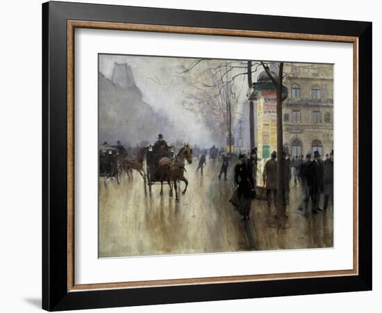 Boulevard Des Italiens in Paris-Jean Béraud-Framed Art Print