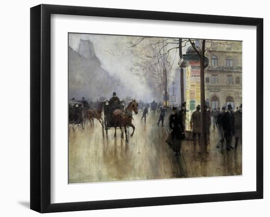 Boulevard Des Italiens in Paris-Jean Béraud-Framed Art Print