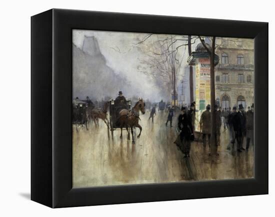 Boulevard Des Italiens in Paris-Jean Béraud-Framed Stretched Canvas