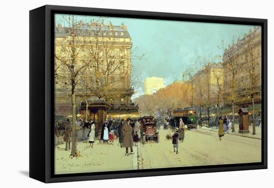 Boulevard Haussmann, in Paris-Eugene Galien-Laloue-Framed Premier Image Canvas