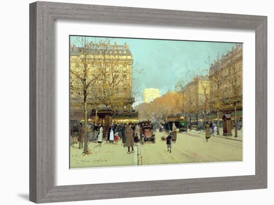 Boulevard Haussmann, in Paris-Eugene Galien-Laloue-Framed Giclee Print