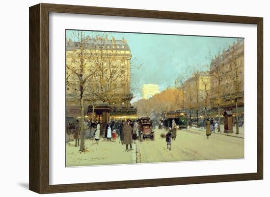 Boulevard Haussmann, in Paris-Eugene Galien-Laloue-Framed Giclee Print