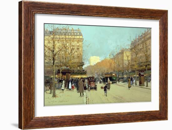 Boulevard Haussmann, in Paris-Eugene Galien-Laloue-Framed Giclee Print