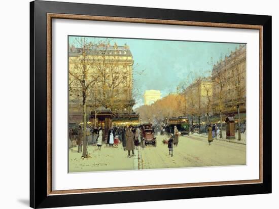 Boulevard Haussmann, in Paris-Eugene Galien-Laloue-Framed Giclee Print