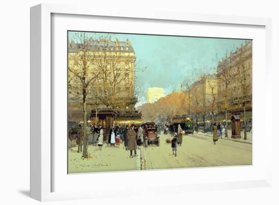 Boulevard Haussmann, in Paris-Eugene Galien-Laloue-Framed Giclee Print