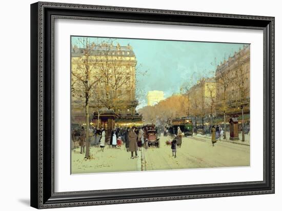 Boulevard Haussmann, in Paris-Eugene Galien-Laloue-Framed Giclee Print