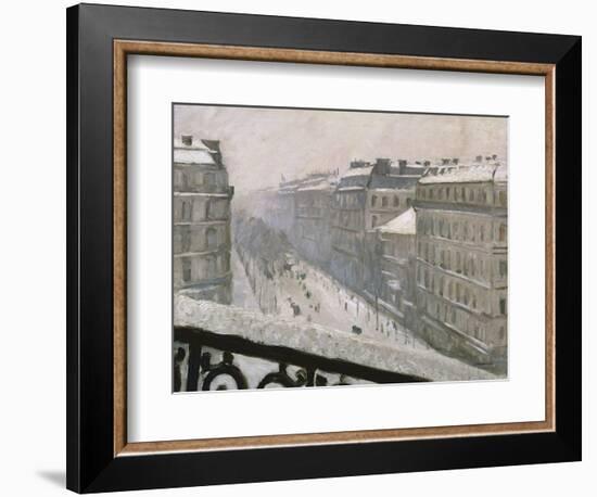 Boulevard Haussmann in the Snow, 1879 or 1881-Gustave Caillebotte-Framed Giclee Print