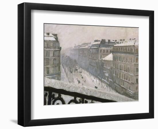 Boulevard Haussmann in the Snow, 1879 or 1881-Gustave Caillebotte-Framed Giclee Print