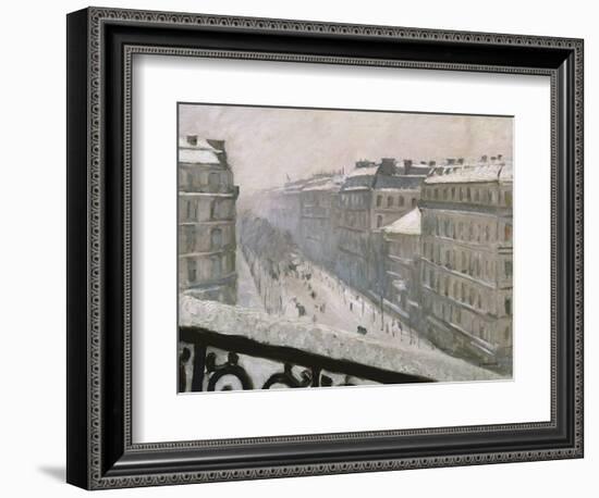 Boulevard Haussmann in the Snow, 1879 or 1881-Gustave Caillebotte-Framed Giclee Print