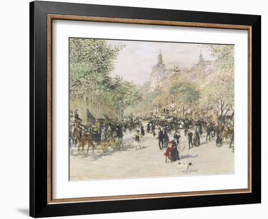 Boulevard Haussmann, Paris-Jean Francois Raffaelli-Framed Giclee Print