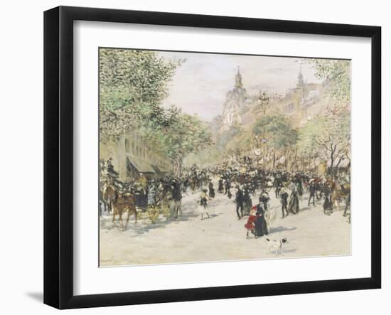 Boulevard Haussmann, Paris-Jean Francois Raffaelli-Framed Giclee Print