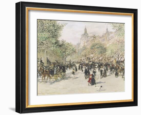 Boulevard Haussmann, Paris-Jean Francois Raffaelli-Framed Giclee Print