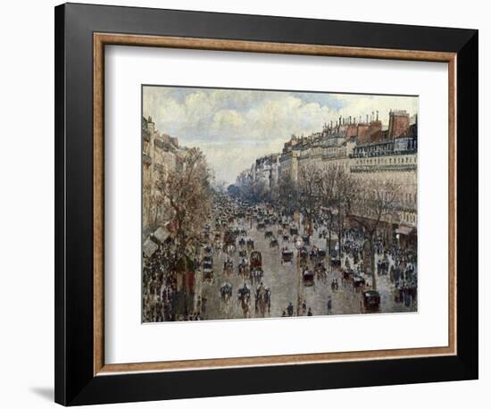 Boulevard Monmartre in Paris-Camille Pissarro-Framed Art Print