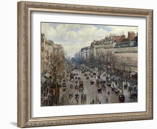 Boulevard Monmartre in Paris-Camille Pissarro-Framed Art Print