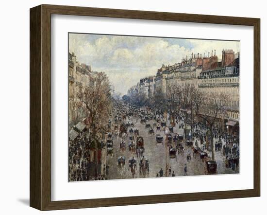 Boulevard Monmartre in Paris-Camille Pissarro-Framed Art Print