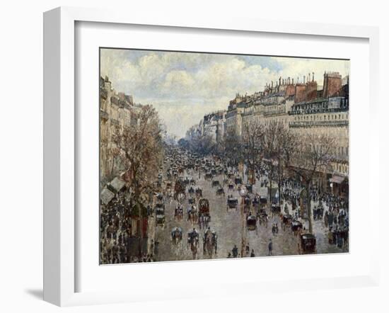 Boulevard Monmartre in Paris-Camille Pissarro-Framed Art Print