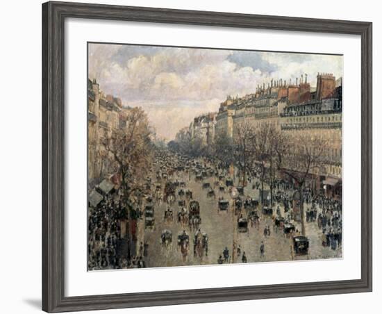 Boulevard Montmartre, Afternoon Sun, 1897-Camille Pissarro-Framed Art Print