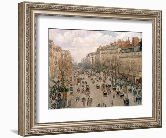 Boulevard Montmartre, Afternoon Sun, 1897-Camille Pissarro-Framed Giclee Print