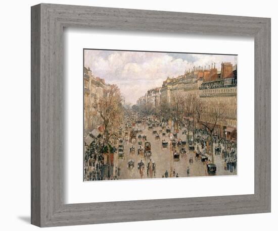 Boulevard Montmartre, Afternoon Sun, 1897-Camille Pissarro-Framed Giclee Print