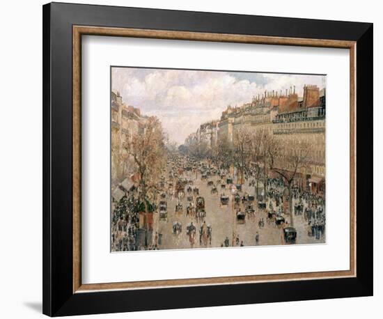 Boulevard Montmartre, Afternoon Sun, 1897-Camille Pissarro-Framed Giclee Print