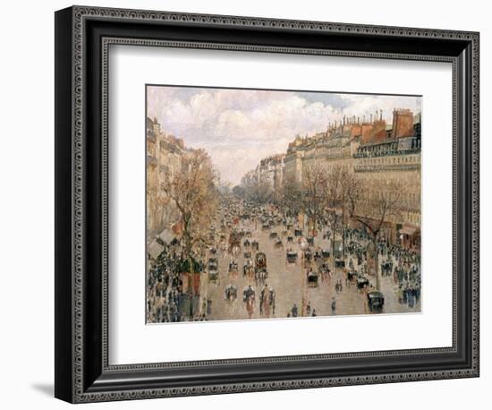 Boulevard Montmartre, Afternoon Sun, 1897-Camille Pissarro-Framed Giclee Print