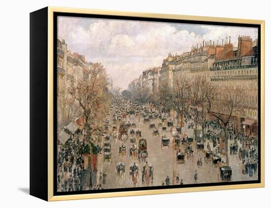 Boulevard Montmartre, Afternoon Sun, 1897-Camille Pissarro-Framed Premier Image Canvas