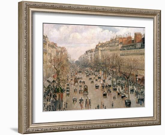 Boulevard Montmartre, Afternoon Sun, 1897-Camille Pissarro-Framed Giclee Print