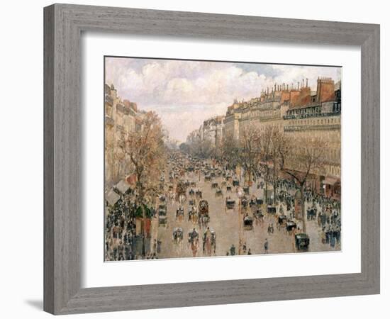 Boulevard Montmartre, Afternoon Sun, 1897-Camille Pissarro-Framed Giclee Print