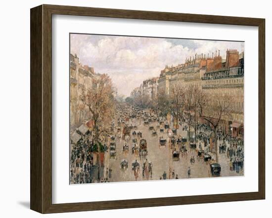 Boulevard Montmartre, Afternoon Sun, 1897-Camille Pissarro-Framed Giclee Print