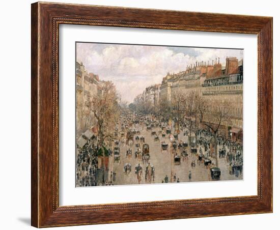 Boulevard Montmartre, Afternoon Sun, 1897-Camille Pissarro-Framed Giclee Print