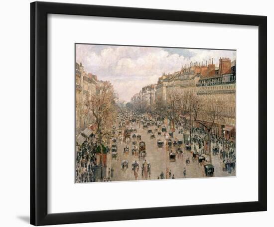 Boulevard Montmartre, Afternoon Sun, 1897-Camille Pissarro-Framed Giclee Print