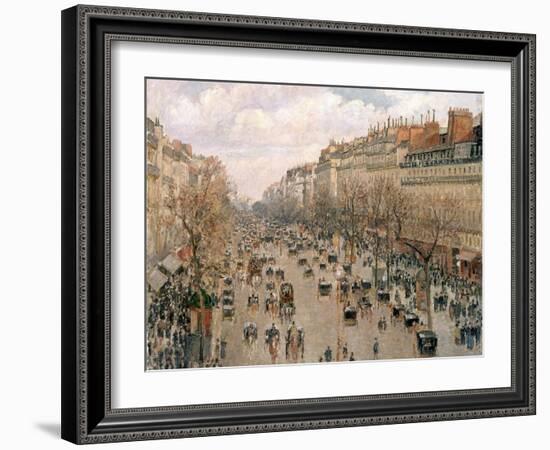 Boulevard Montmartre, Afternoon Sun, 1897-Camille Pissarro-Framed Giclee Print