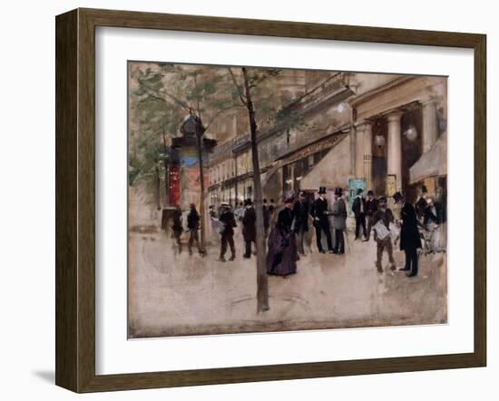 Boulevard Montmartre, devant le Théatre des Variétés, l'après-midi-Jean Béraud-Framed Giclee Print