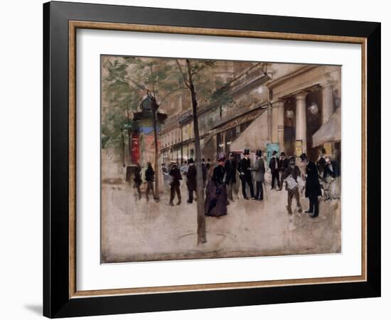 Boulevard Montmartre, devant le Théatre des Variétés, l'après-midi-Jean Béraud-Framed Giclee Print