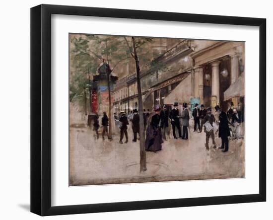 Boulevard Montmartre, devant le Théatre des Variétés, l'après-midi-Jean Béraud-Framed Giclee Print