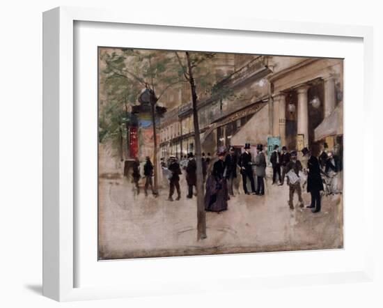 Boulevard Montmartre, devant le Théatre des Variétés, l'après-midi-Jean Béraud-Framed Giclee Print