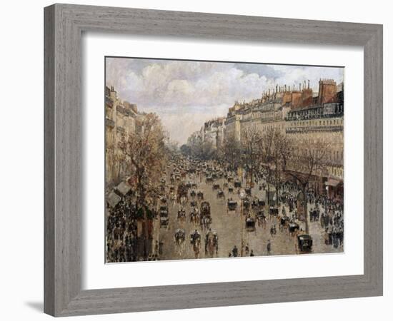 Boulevard Montmartre in Paris, 1897-Camille Pissarro-Framed Giclee Print