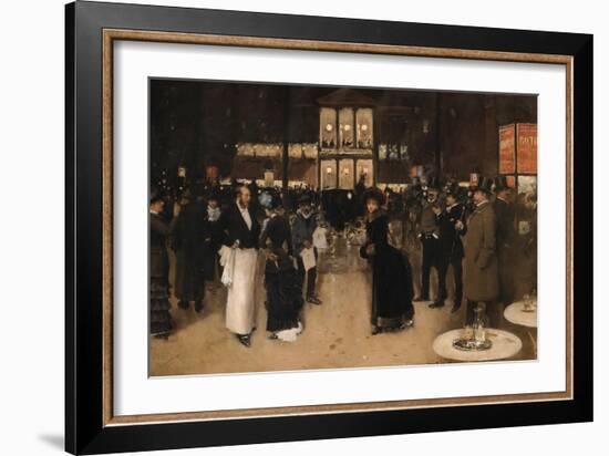 Boulevard Montmartre Near Theatre Des Varietes-Jean Béraud-Framed Giclee Print