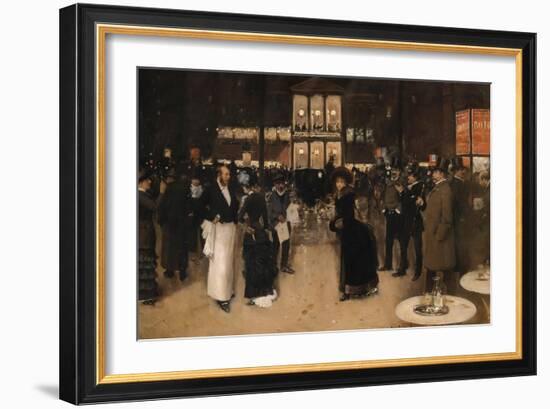 Boulevard Montmartre Near Theatre Des Varietes-Jean Béraud-Framed Giclee Print