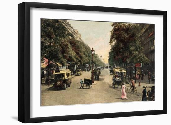 Boulevard Montmartre, Paris, 1910-null-Framed Giclee Print