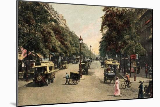 Boulevard Montmartre, Paris, 1910-null-Mounted Giclee Print